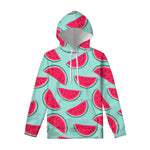 Blue Cute Watermelon Pattern Print Pullover Hoodie