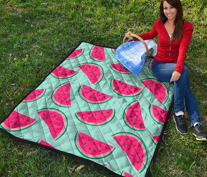 Blue Cute Watermelon Pattern Print Quilt