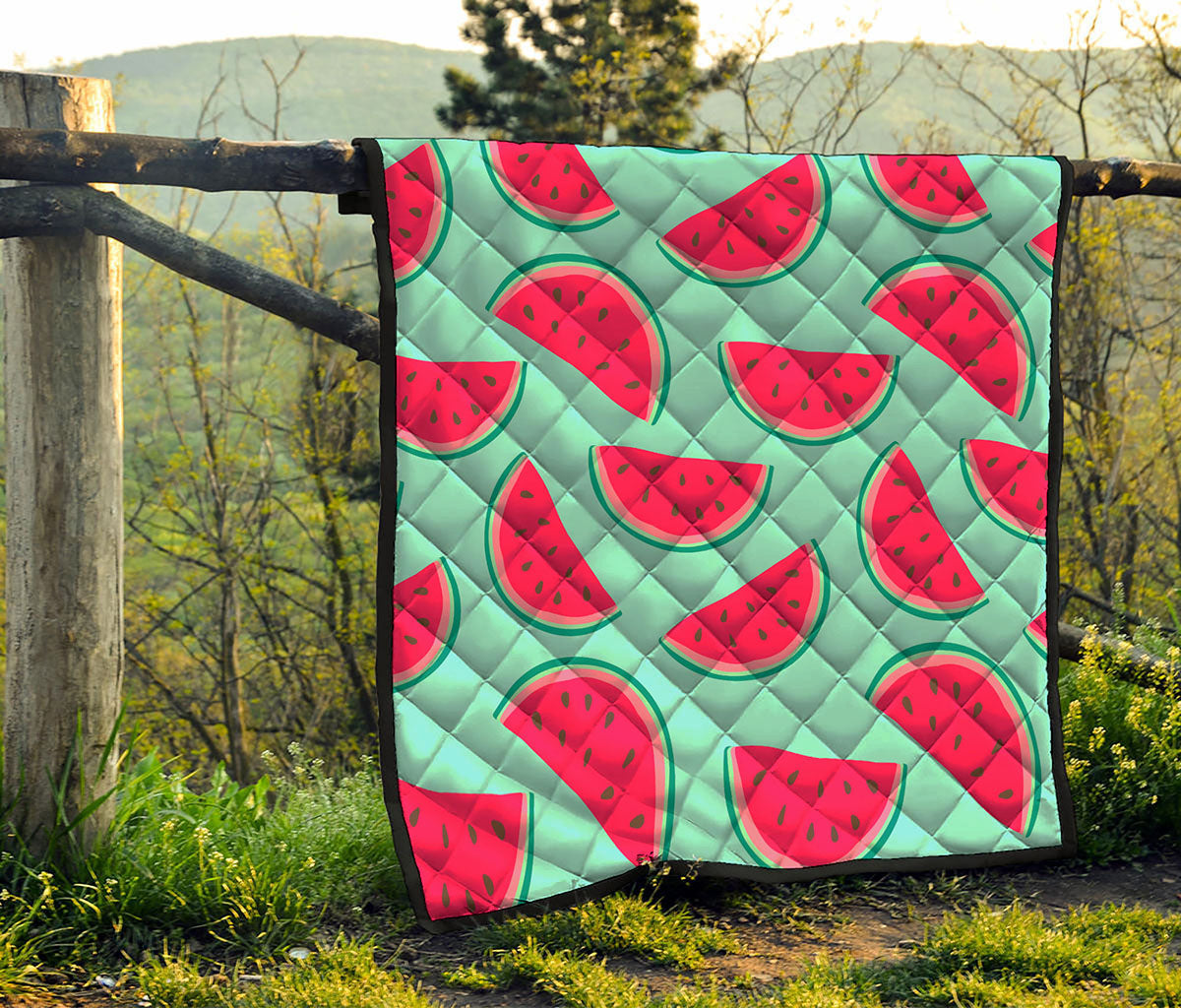 Blue Cute Watermelon Pattern Print Quilt