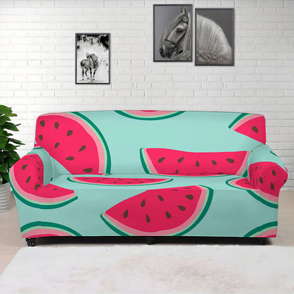 Blue Cute Watermelon Pattern Print Sofa Cover