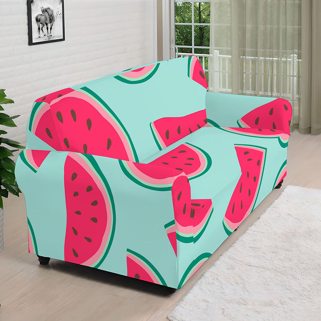 Blue Cute Watermelon Pattern Print Sofa Cover