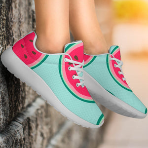 Blue Cute Watermelon Pattern Print Sport Shoes GearFrost