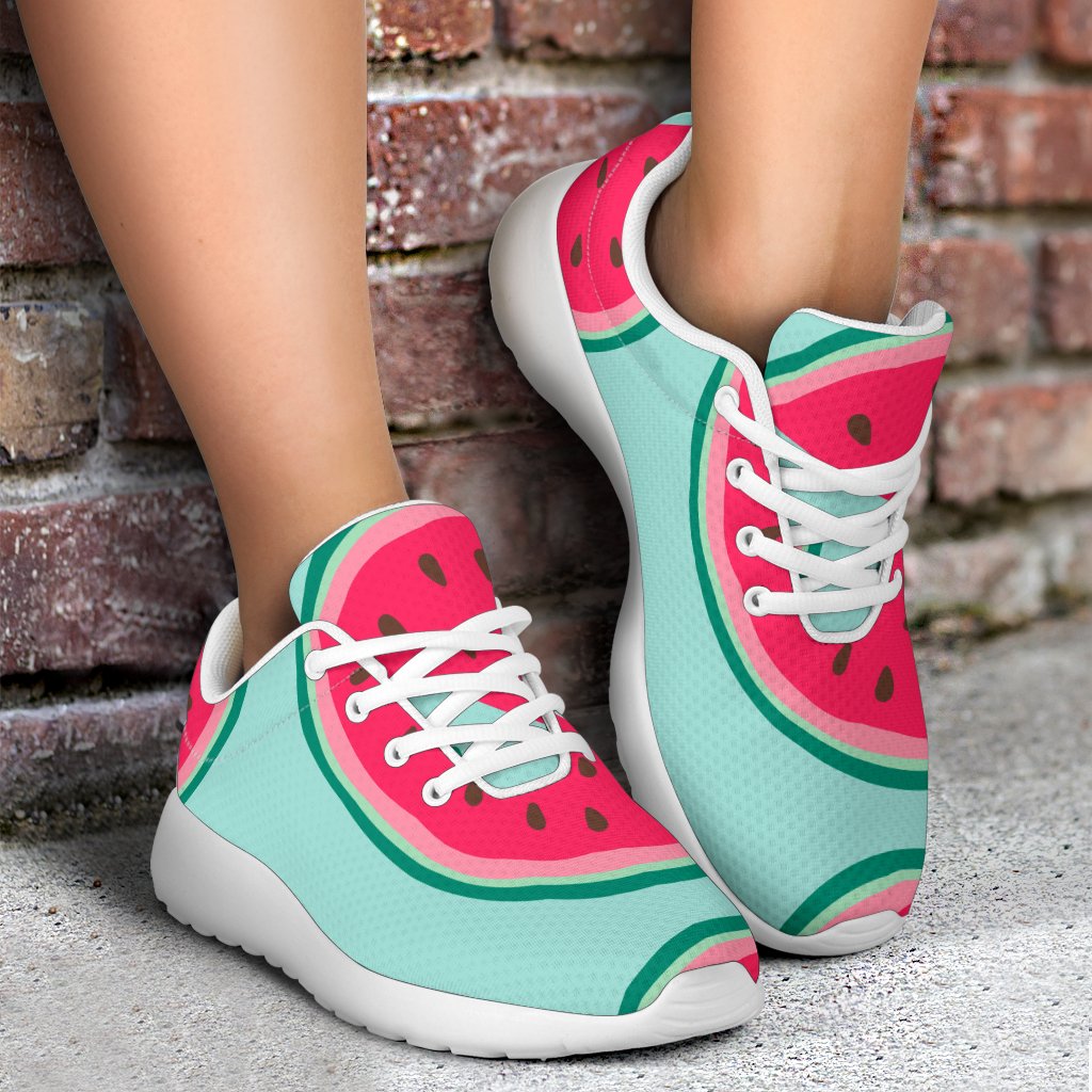 Blue Cute Watermelon Pattern Print Sport Shoes GearFrost