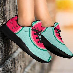 Blue Cute Watermelon Pattern Print Sport Shoes GearFrost