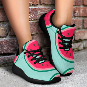 Blue Cute Watermelon Pattern Print Sport Shoes GearFrost