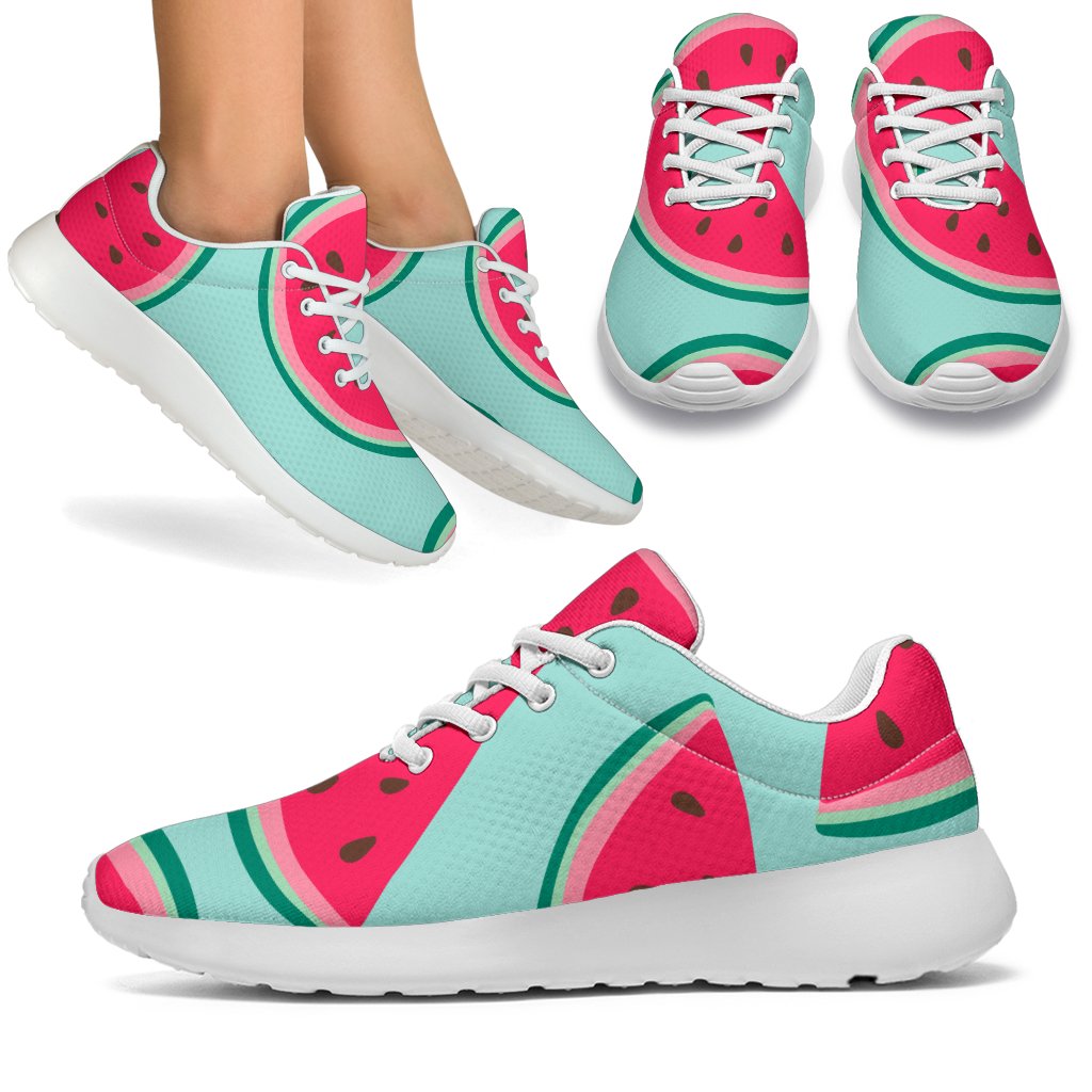 Blue Cute Watermelon Pattern Print Sport Shoes GearFrost