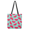 Blue Cute Watermelon Pattern Print Tote Bag