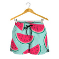 Blue Cute Watermelon Pattern Print Women's Shorts