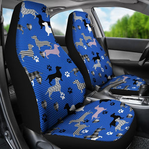 Blue Dachshund Pattern Universal Fit Car Seat Covers GearFrost