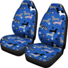 Blue Dachshund Pattern Universal Fit Car Seat Covers GearFrost
