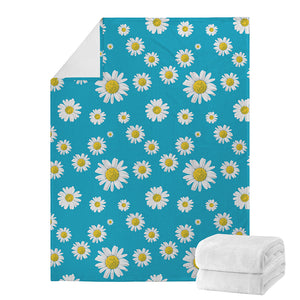 Blue Daisy Flower Pattern Print Blanket