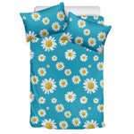 Blue Daisy Flower Pattern Print Duvet Cover Bedding Set