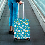 Blue Daisy Flower Pattern Print Luggage Cover