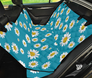 Blue Daisy Flower Pattern Print Pet Car Back Seat Cover