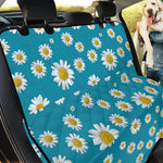 Blue Daisy Flower Pattern Print Pet Car Back Seat Cover