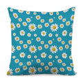 Blue Daisy Flower Pattern Print Pillow Cover
