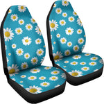 Blue Daisy Flower Pattern Print Universal Fit Car Seat Covers