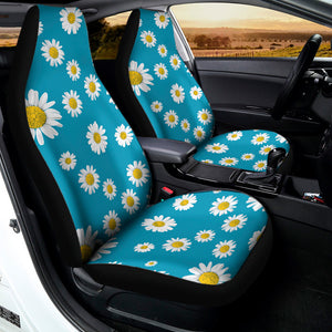 Blue Daisy Flower Pattern Print Universal Fit Car Seat Covers