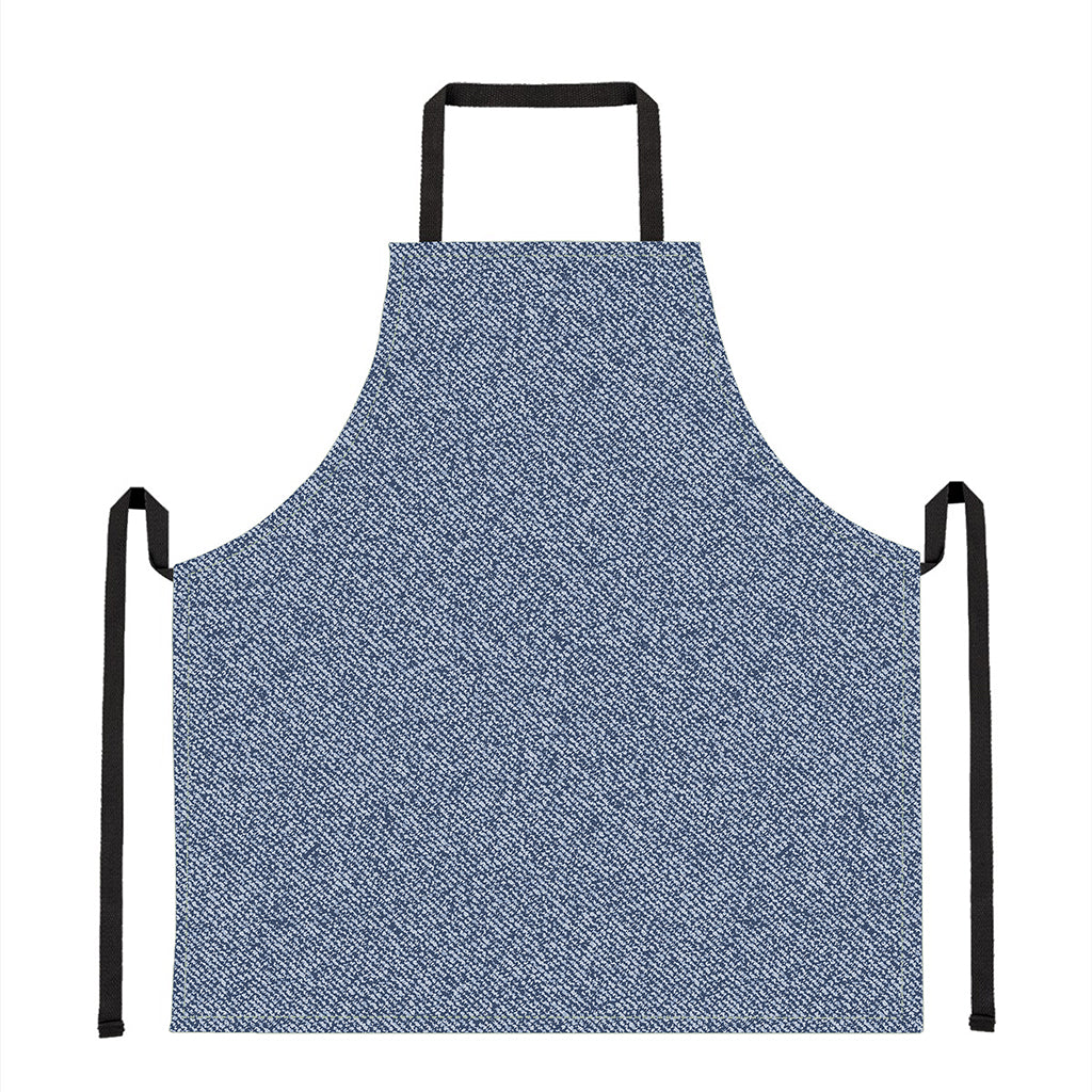 Blue Denim Jeans Pattern Print Apron