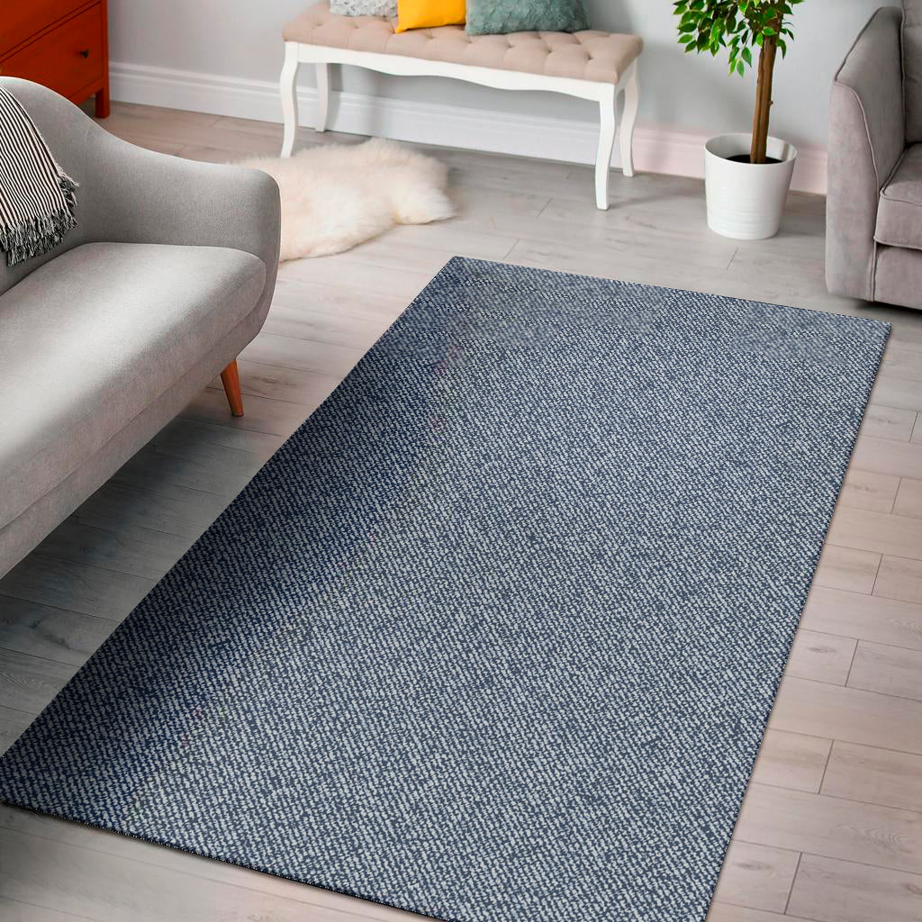 Blue Denim Jeans Pattern Print Area Rug