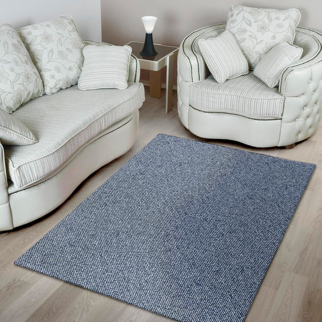 Blue Denim Jeans Pattern Print Area Rug