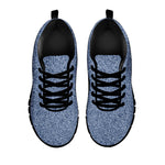 Blue Denim Jeans Pattern Print Black Sneakers