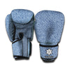 Blue Denim Jeans Pattern Print Boxing Gloves