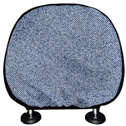 Blue Denim Jeans Pattern Print Car Headrest Covers