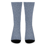 Blue Denim Jeans Pattern Print Crew Socks