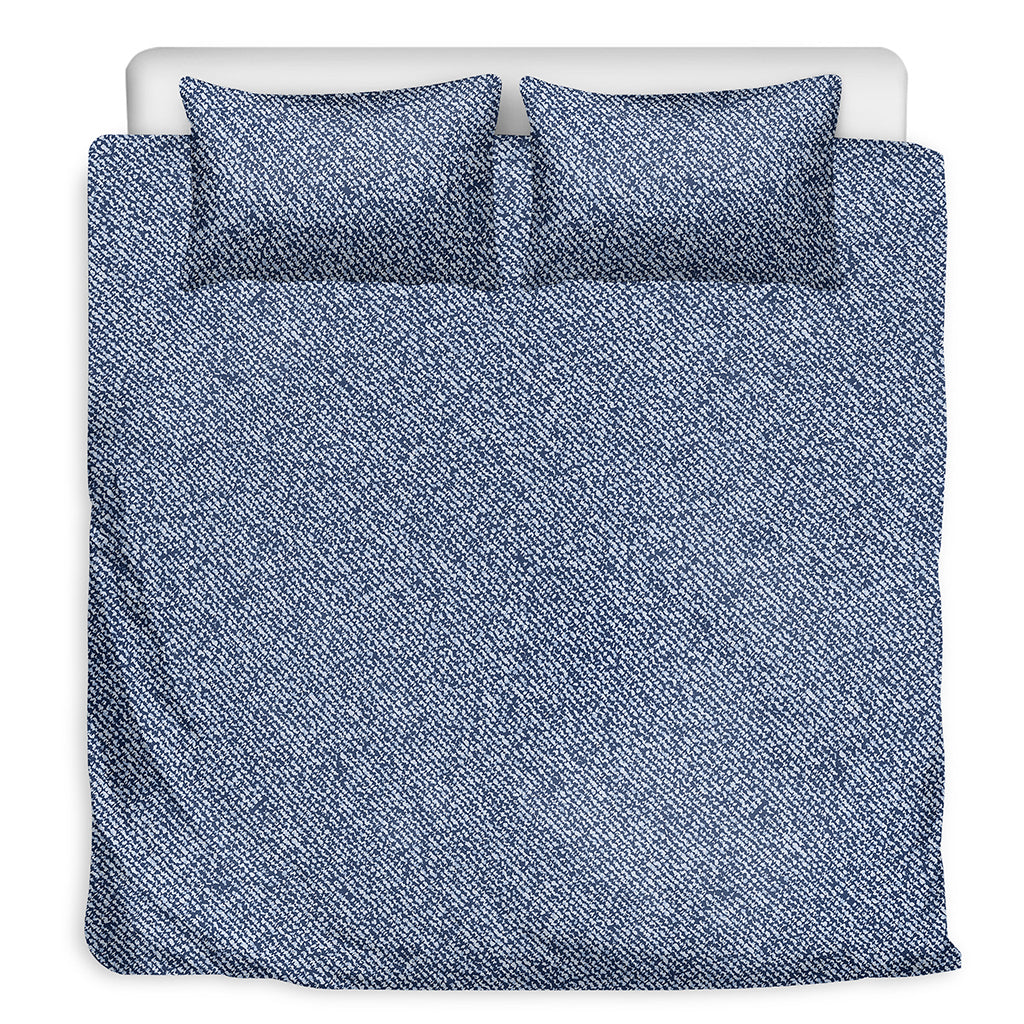 Blue Denim Jeans Pattern Print Duvet Cover Bedding Set