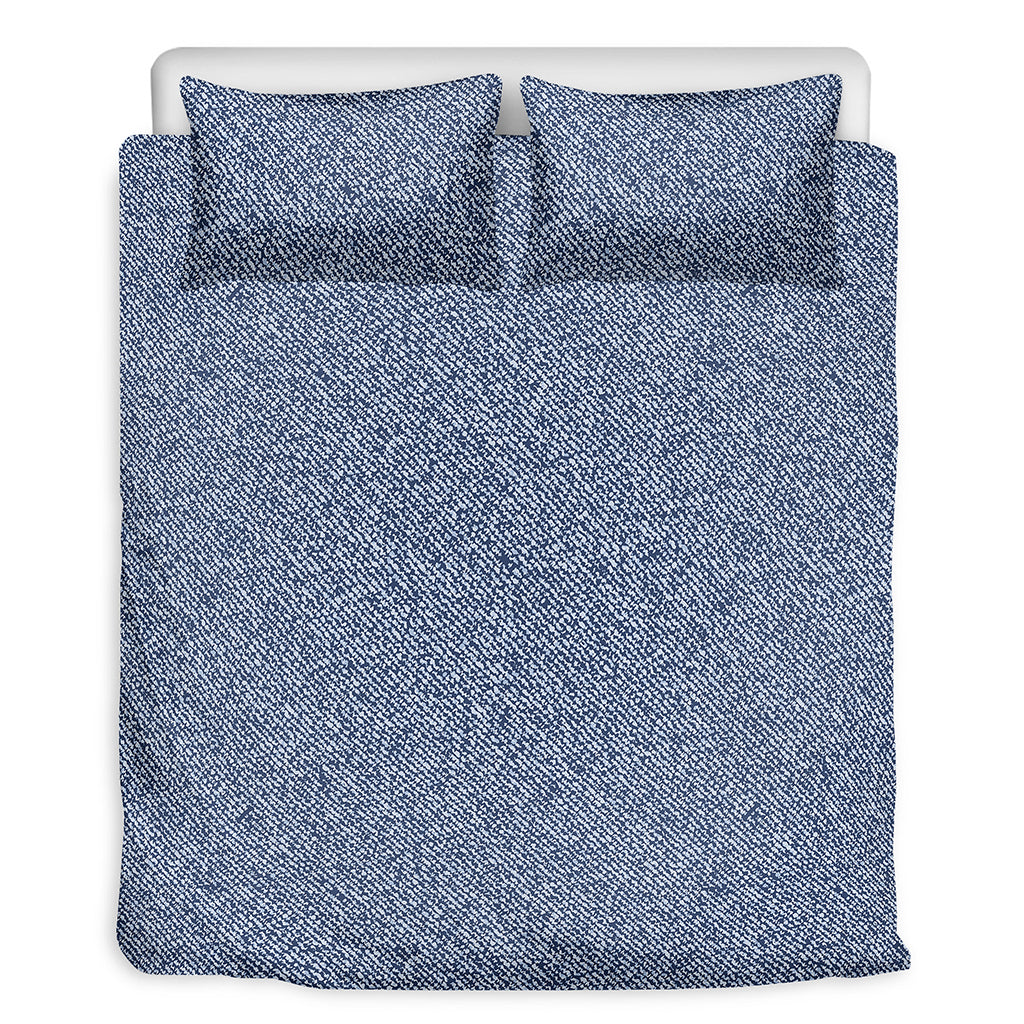 Blue Denim Jeans Pattern Print Duvet Cover Bedding Set