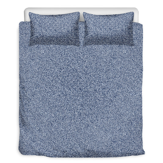 Blue Denim Jeans Pattern Print Duvet Cover Bedding Set