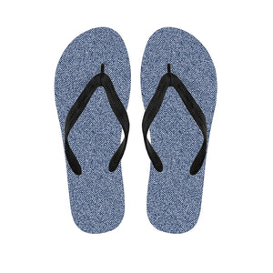 Blue Denim Jeans Pattern Print Flip Flops