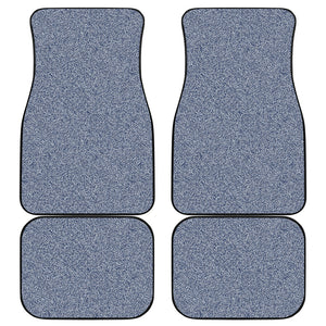 Blue Denim Jeans Pattern Print Front and Back Car Floor Mats