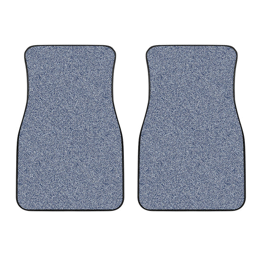Blue Denim Jeans Pattern Print Front Car Floor Mats