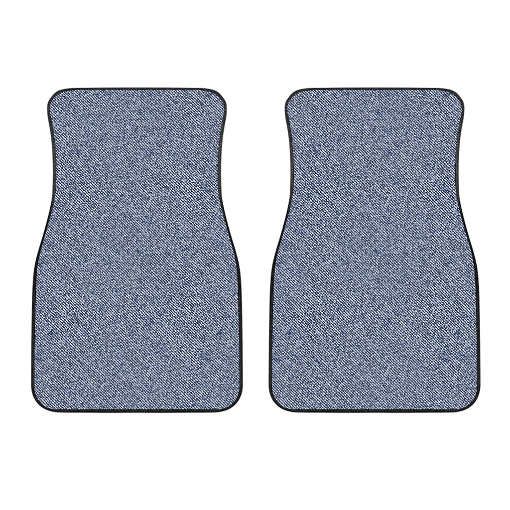 Blue Denim Jeans Pattern Print Front Car Floor Mats