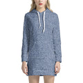 Blue Denim Jeans Pattern Print Pullover Hoodie Dress