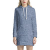 Blue Denim Jeans Pattern Print Hoodie Dress