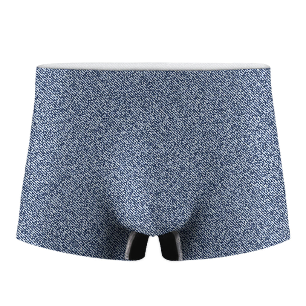 Blue Denim Jeans Pattern Print Men's Boxer Briefs