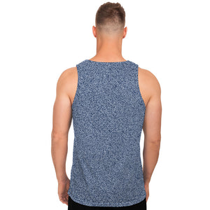 Blue Denim Jeans Pattern Print Men's Tank Top