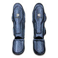 Blue Denim Jeans Pattern Print Muay Thai Shin Guards