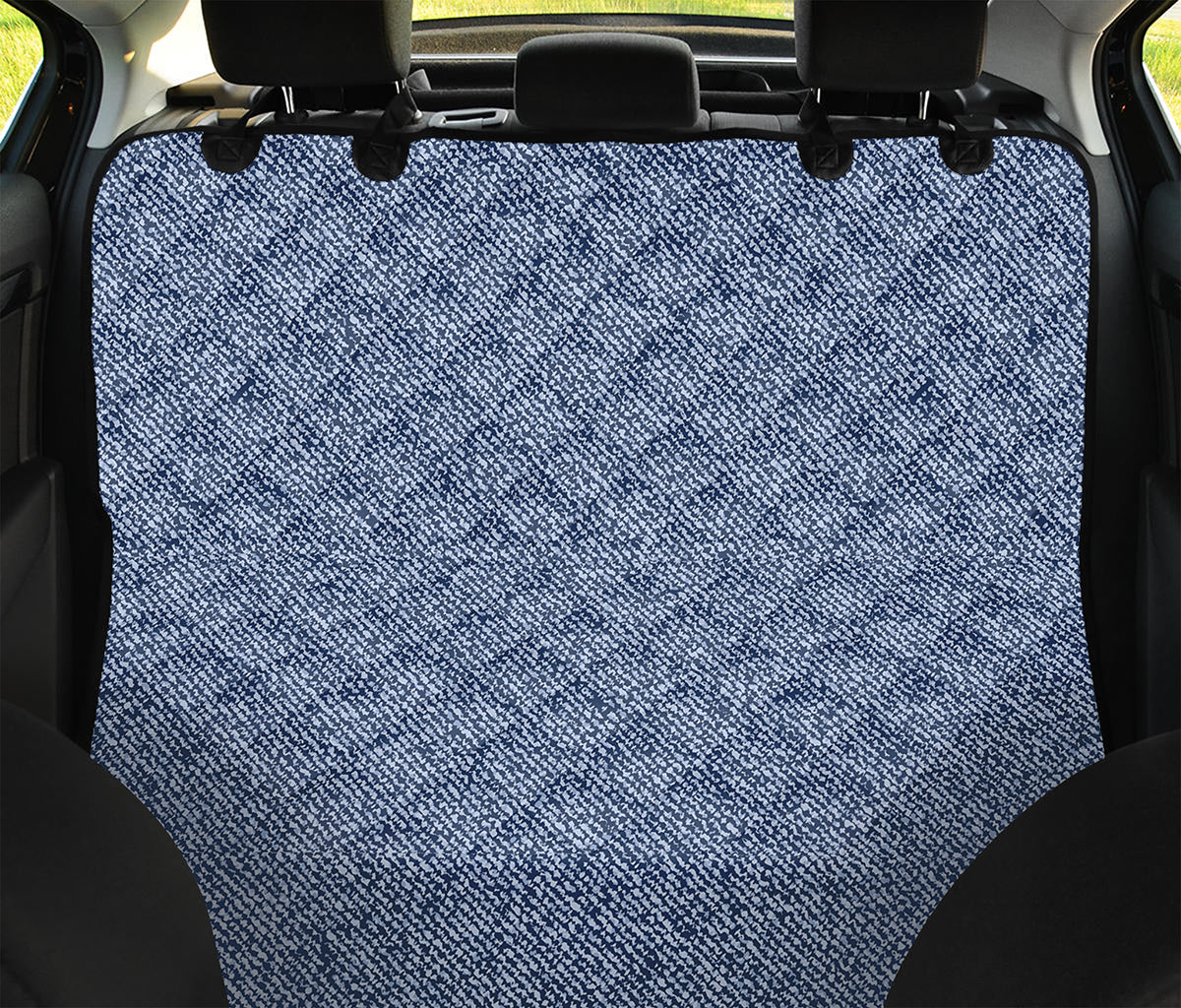 Blue Denim Jeans Pattern Print Pet Car Back Seat Cover