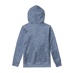 Blue Denim Jeans Pattern Print Pullover Hoodie