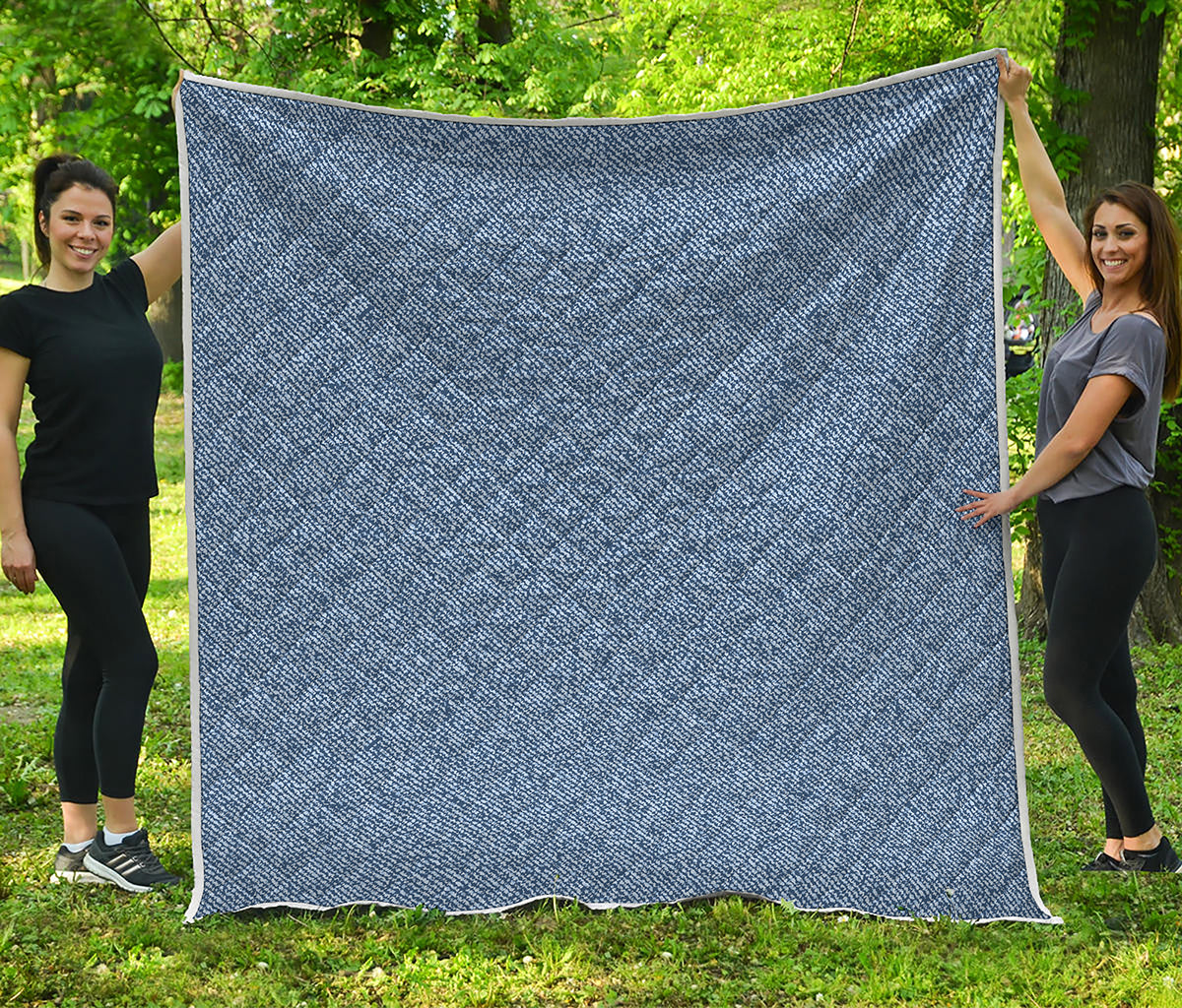 Blue Denim Jeans Pattern Print Quilt
