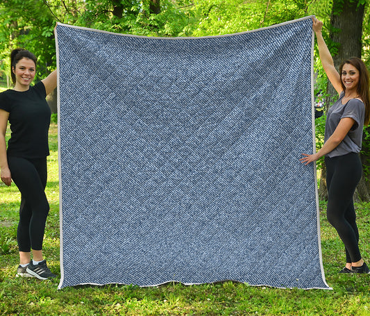 Blue Denim Jeans Pattern Print Quilt