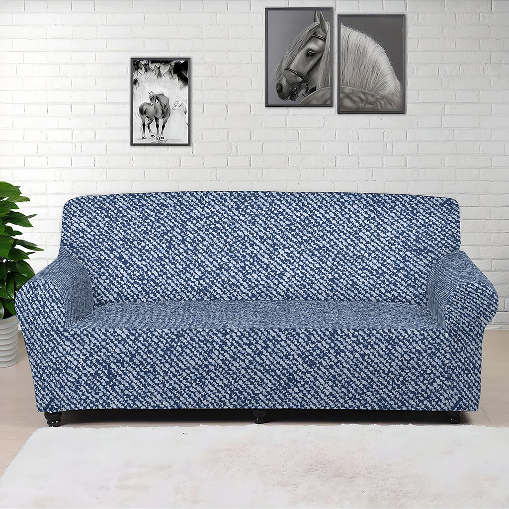 Blue Denim Jeans Pattern Print Sofa Cover