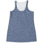 Blue Denim Jeans Pattern Print Women's Racerback Tank Top