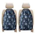 Blue Denim Patchwork Pattern Print Car Seat Organizers