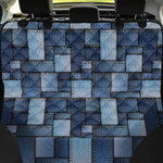 Blue Denim Patchwork Pattern Print Pet Car Back Seat Cover