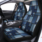 Blue Denim Patchwork Pattern Print Universal Fit Car Seat Covers